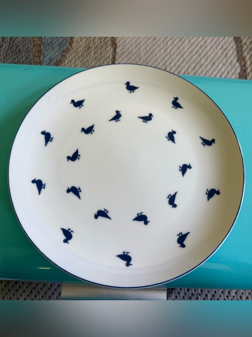 Vintage 1980’s Shafford Blue Ducks Fine Porcelain Salad Plate